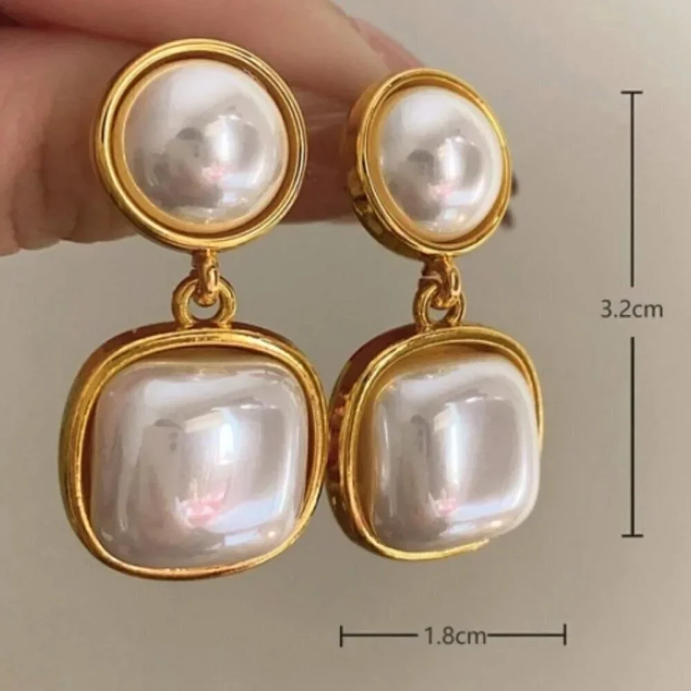faux pearl drop earrings chic classic luxury